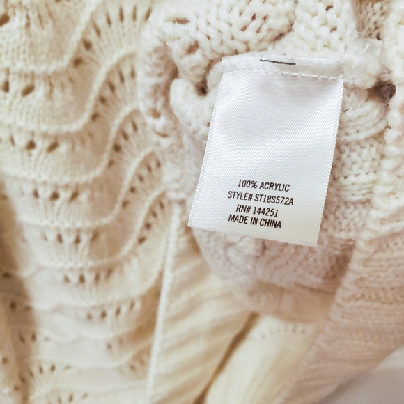 Francesca's Cream Paxton Pointelle Sweater - Picture 6 of 6